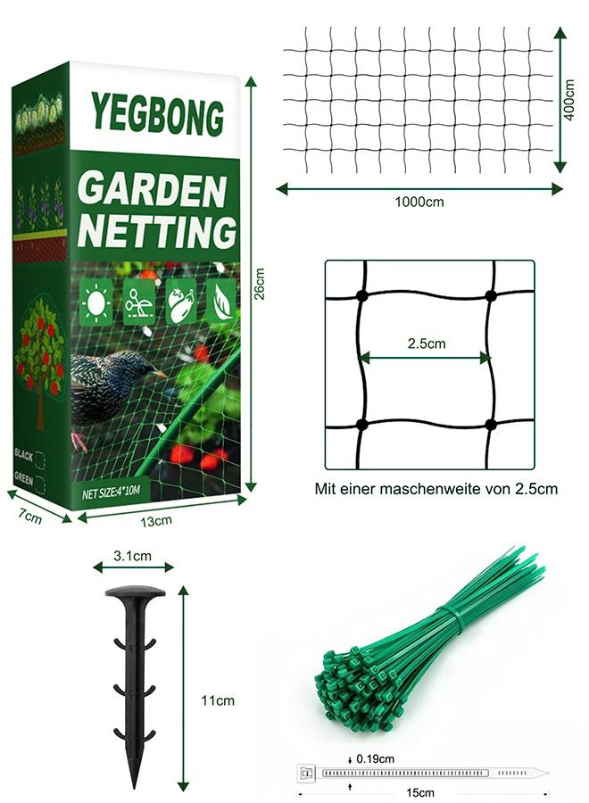 HomarKet Bird Netting for Garden Protect Vegetable Plants and Fruit Trees trellis patio Netting for Birds pets poultry Animals Extra-Large 13.1ftX32.8ft Black - Image 4