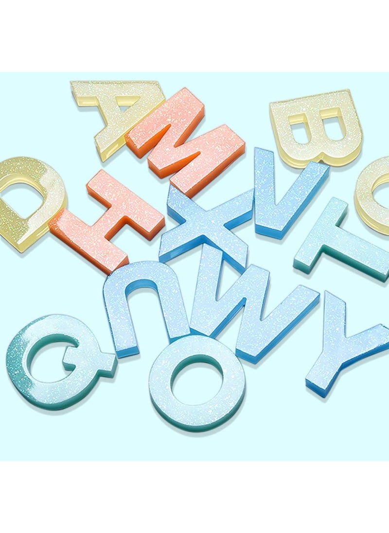 HASTHIP HASTHIP® Alphabet Resin Art Kit with Moulds, Letter and Numbers Resin Silicone Resin Art, Resin Jewellery Mould, DIY Letter Key Chain, Pendant, Jewelry Making Molds for Resin, Multicolor  - Image 5
