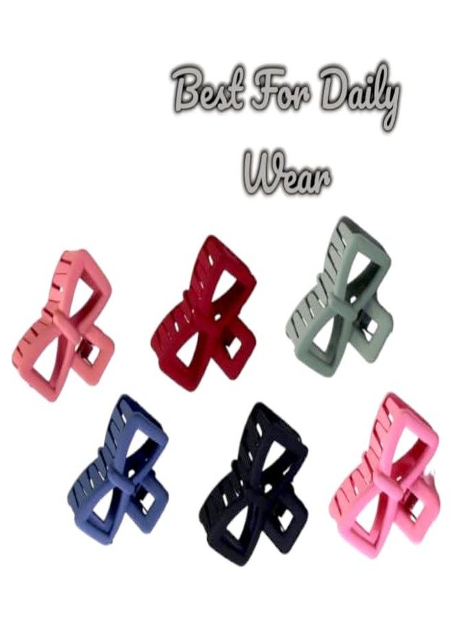 FREEBIES Korean Style Matte Bow Shaped Hair Claw Hair Clips, Clutchers, Hair Extension, Hair Clips & Hair Claw for Womens & Girls For All Types Of Hair (Pack OF 24) - Image 5
