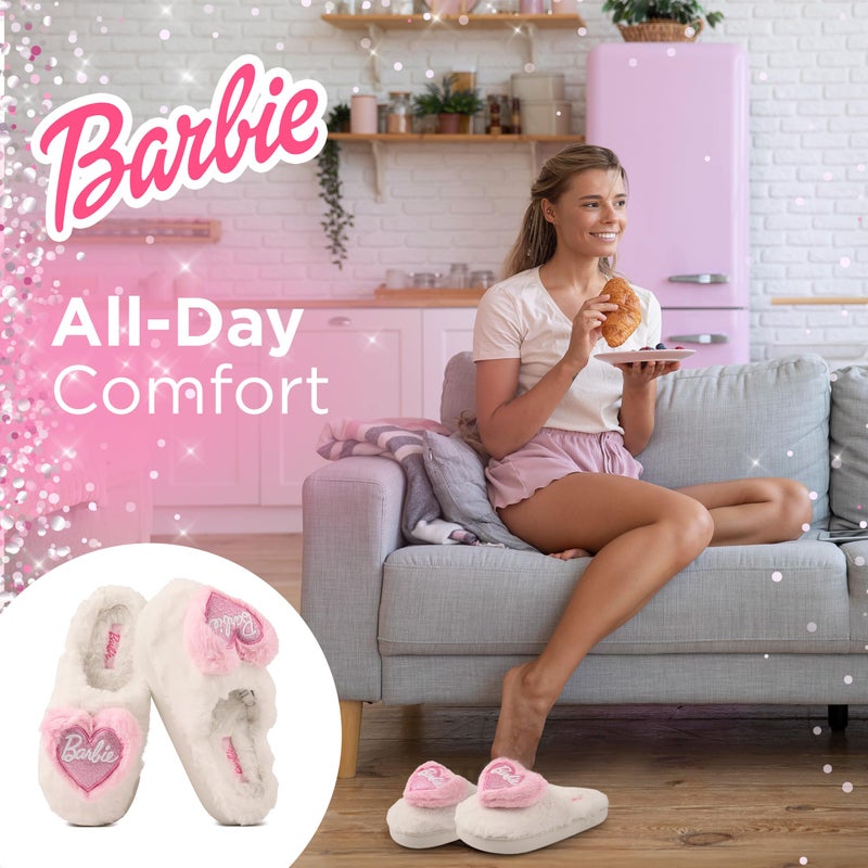 Barbie Womens Slippers Fuzzy House Slippers for Women Outdoor and Indoor Soft Plush - Image 2