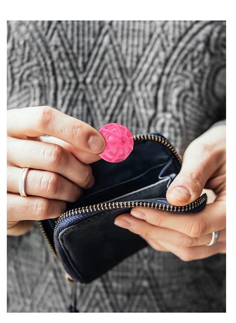 KASTWAVE Purse Cleaning Ball, 2pcs Purse Ball Cleaner Keep your Bags Clean, Reusable Mini Cleaning Balls Sticky Inside Ball Picks up Dust, Dirt and Crumbs in Purse Cosmetic Bag Backpack Handbag(Black And Pink) - Image 2