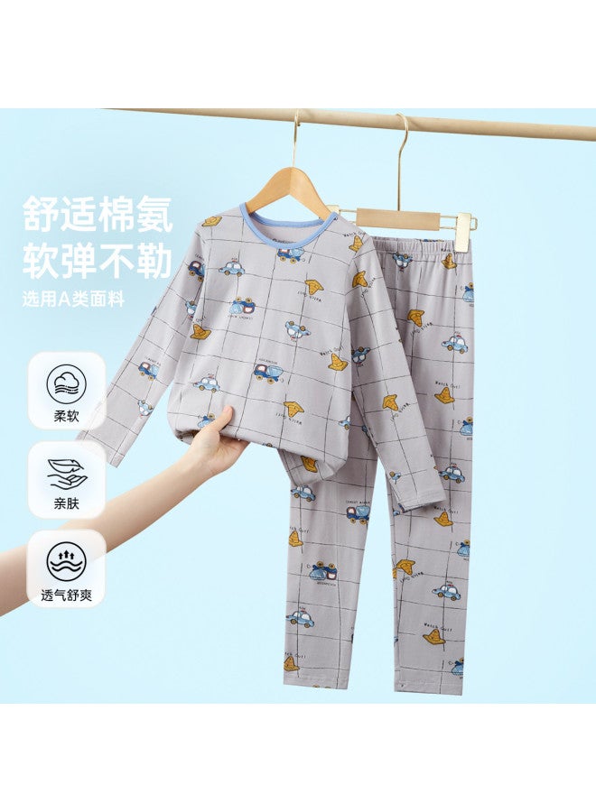 ASK JUNIOR Children's Pajama Set Boys Autumn Long Sleeve Long Pants Homewear Comfortable Cartoon Underwear Set - Image 2