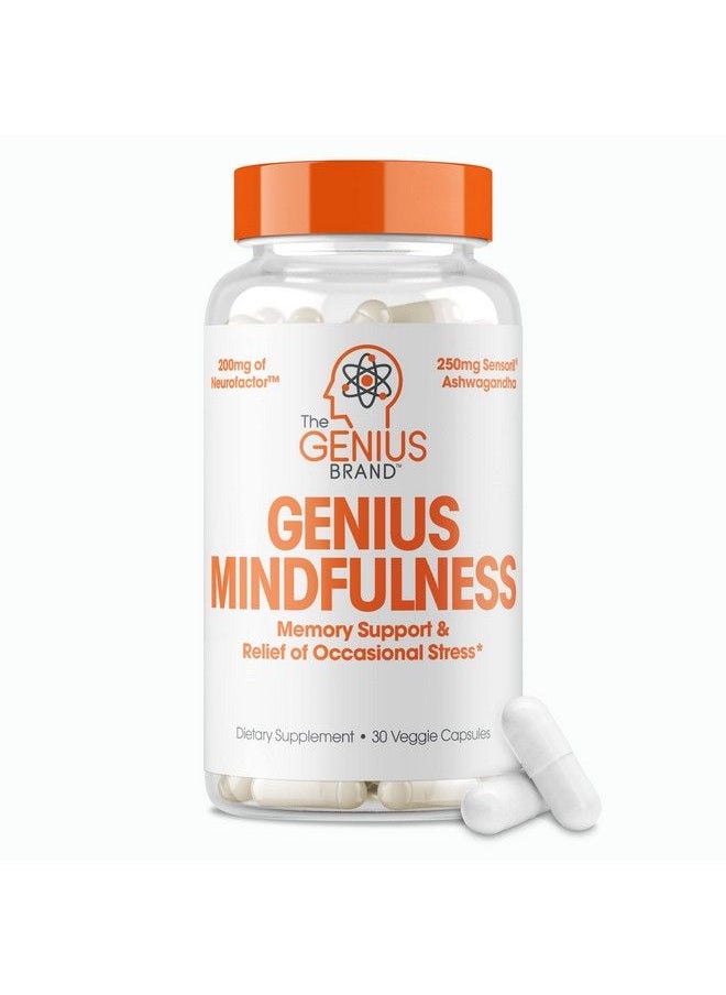 The Genius Brand - Genius Mindfulness Supplement Nootropic Cognitive Brain Booster Enhances Memory Focus & Energy Natural Calming Supplement With Ashwagandha Neurofactor & Blueberry Extract 30 Veggie Capsules - Image 1