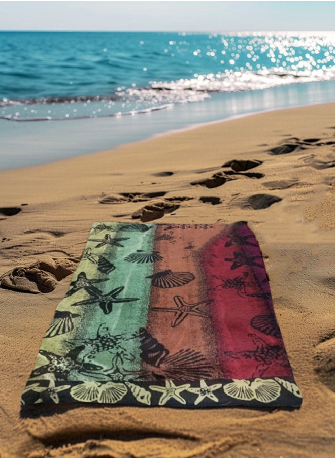 snooze Snooze Beach towel, 170*90 cm, sea shell design  - Image 4
