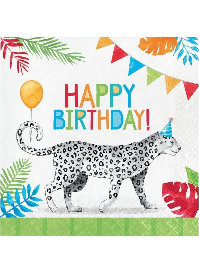 CREATIVE CONVERTING - Party Animals Happy Birthday Napkins 48 Ct - Image 1