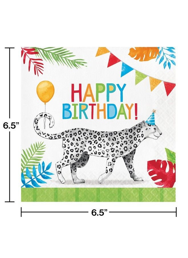 CREATIVE CONVERTING - Party Animals Happy Birthday Napkins 48 Ct - Image 1