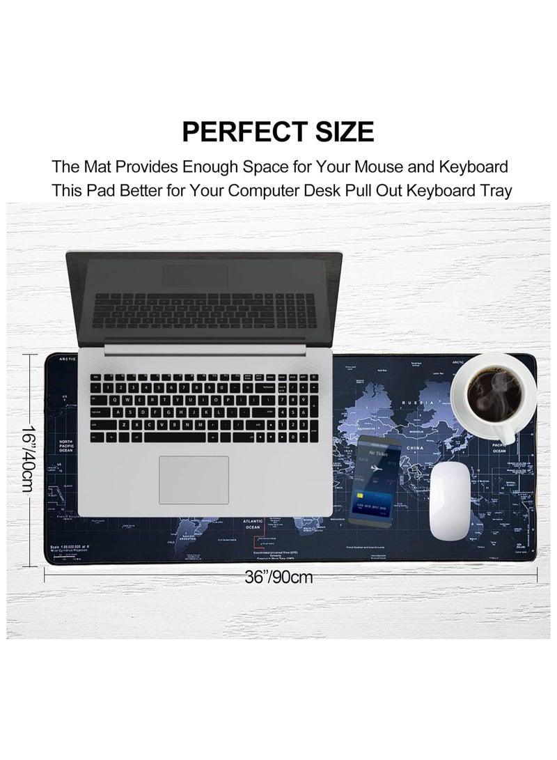 فيبارتي حصيرة وسادة مكتبية كبيرة - لوحة ماوس من جلد البولي يوريثان غير قابلة للانزلاق ، نشاف مكتب مكتب مقاوم للماء ، حصيرة لوحة مفاتيح للمنزل والمكتب ، واقي مكتب ، حصيرة مكتبية أنيقة للكمبيوتر والكتابة ومحطة العمل - Image 3