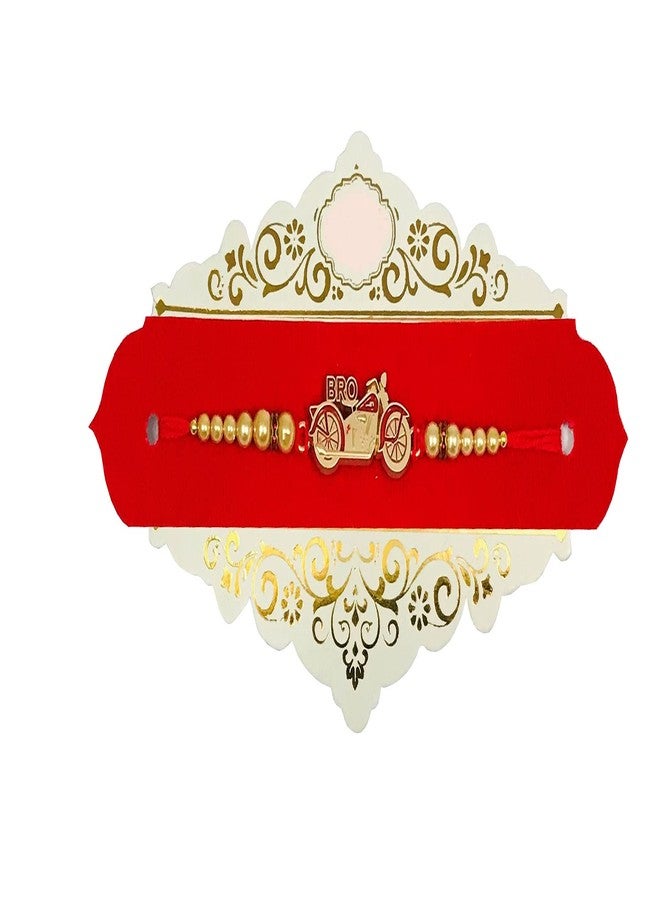 Evisha Rose Gold Bike Motorcycle Rakhi For Brother | Rakhi Combo-154 | rakhi || rakhi set || rakhi for brother || rakhi for brother and bhabhi || rakhi combo || bhaiya bhabhi rakhi || rakhi gifts - Image 3