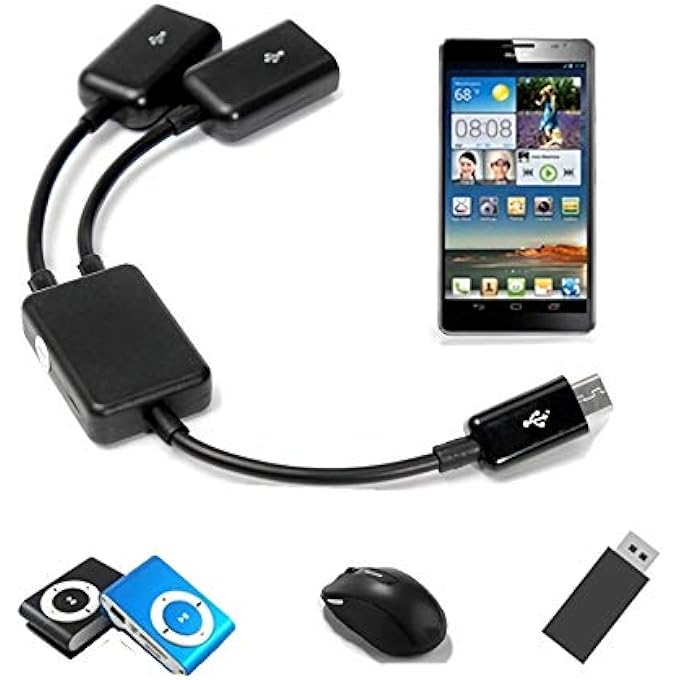 rayihni MICRO USB TO 2 OTG DUAL PORT HUB CABLE Y SPLITTER MICRO-USB HOST ADAPTER CONVERTER ADAPTER USB2.0 FOR TABLET ANDROID PHONE MOUSE KEYBOARD - Image 2