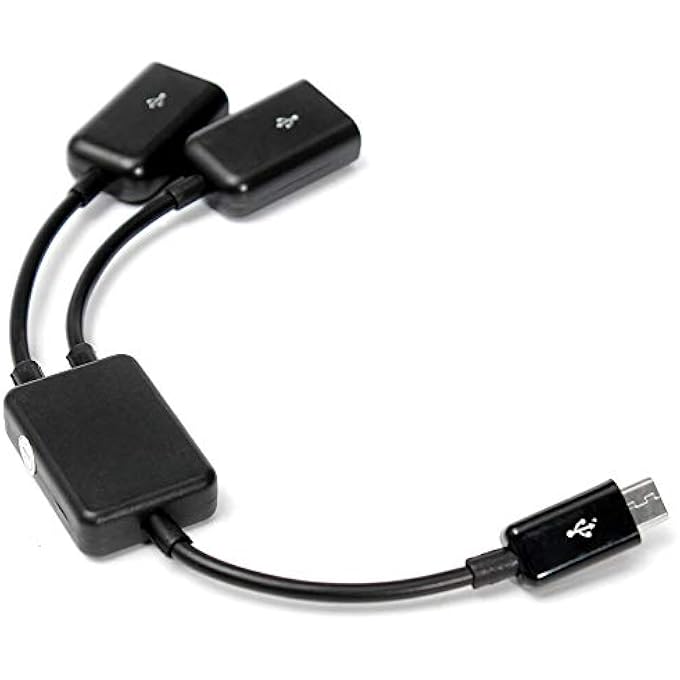 rayihni MICRO USB TO 2 OTG DUAL PORT HUB CABLE Y SPLITTER MICRO-USB HOST ADAPTER CONVERTER ADAPTER USB2.0 FOR TABLET ANDROID PHONE MOUSE KEYBOARD - Image 1