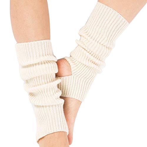 Guojanfon 1 Pair Fashion Yoga Socks for Women Girls Workout Socks Toeless Training Dance Leg Warmers (White) - Image 5