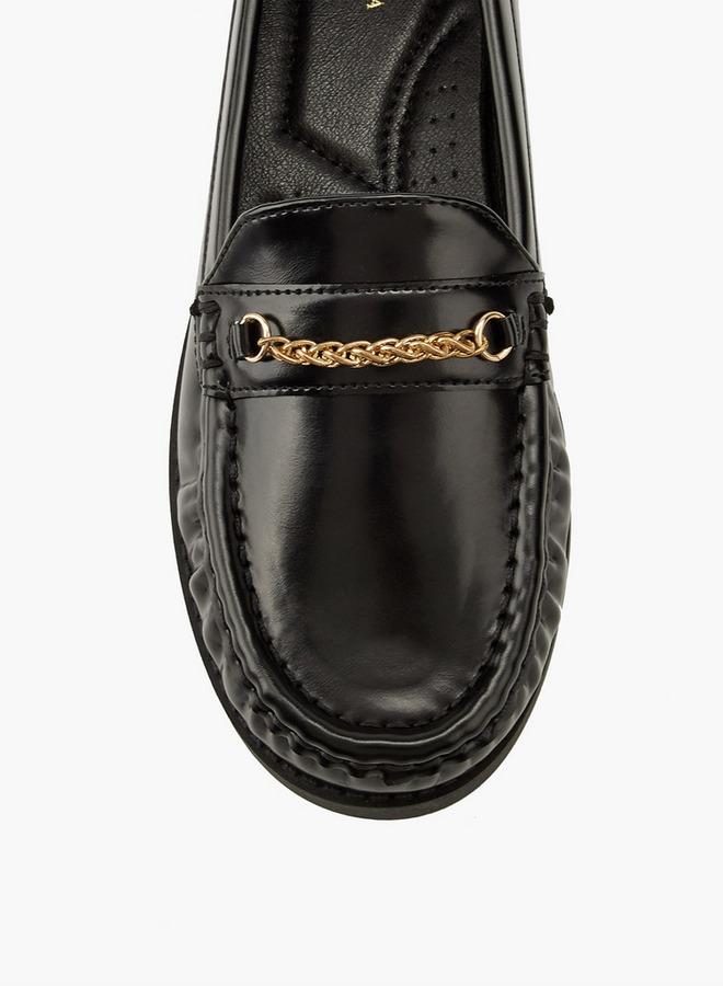Flora Bella By Shoexpress Flora Bella Chain Detail Slip-On Loafers - Image 4