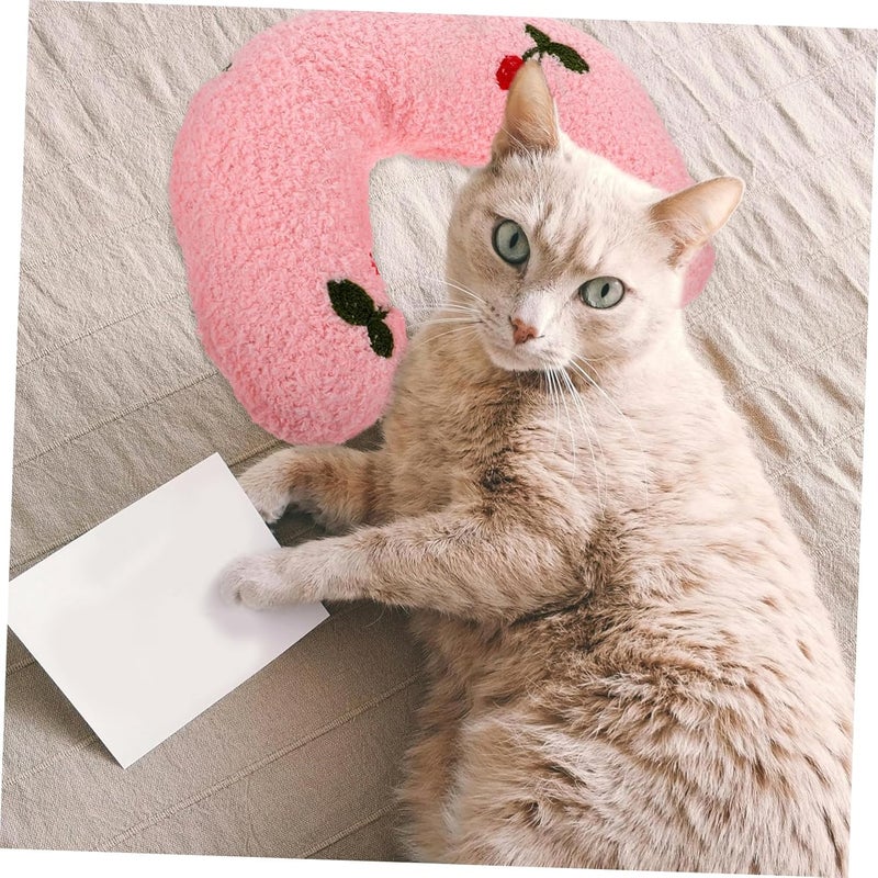 BESPORTBLE U-Shaped for Cats and Dogs Soft Neck Support Cushion for Comfortable Sleep for Resting and Relaxing Washable Design for Home Decor - Image 3