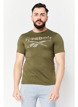 Reebok Men Sportswear Fit Short Sleeves Training T-Shirt, Olive  - Image 1