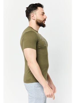 Reebok Men Sportswear Fit Short Sleeves Training T-Shirt, Olive  - Image 2