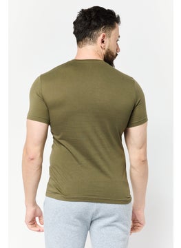 Reebok Men Sportswear Fit Short Sleeves Training T-Shirt, Olive  - Image 3