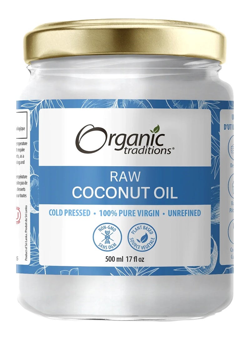 Raw Coconut Oil Healthy Cooking Oil Cold Pressed 100% Pure Virgin And Unrefined 500 Ml