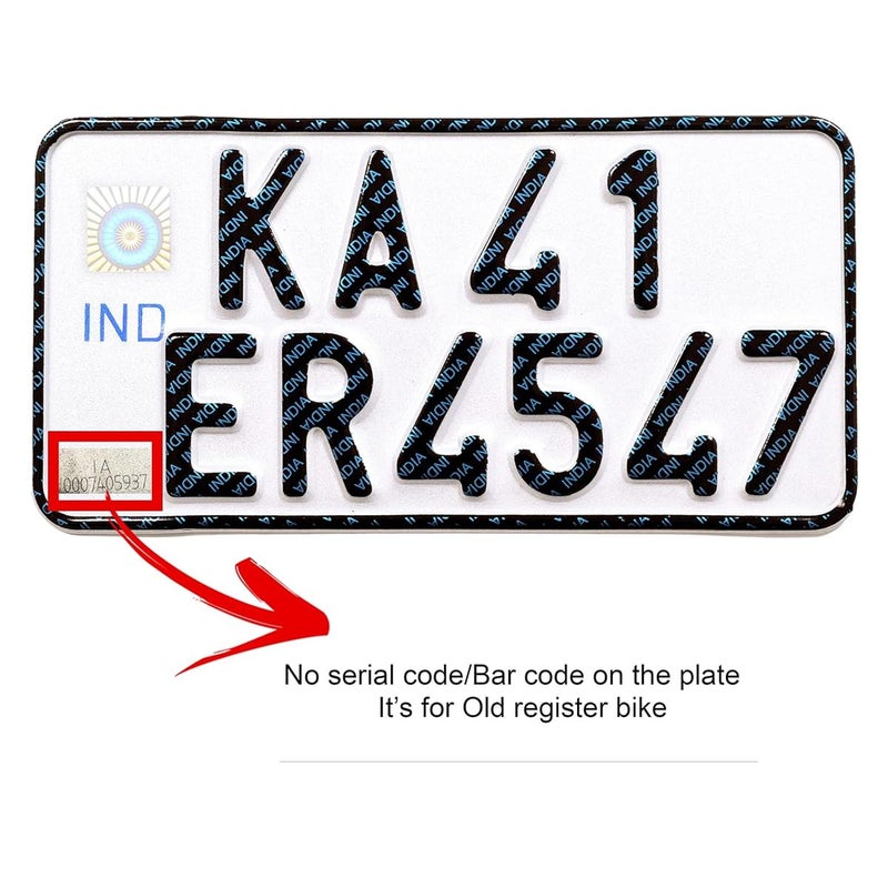 Non-HSRP | HSRP lookalike Plates IND Bike Number Plate Front and Back Embossed dye Pressed Number Plates | Without bar Code or Serial Number for Old Vehicle - Image 2
