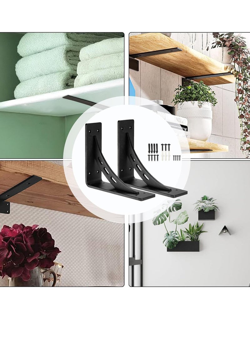 Countertop bracket, black durable wall bracket, 90 degree triangle, durable wall mounting bracket, 2 metal shelf brackets, countertop support bracket - Image 4