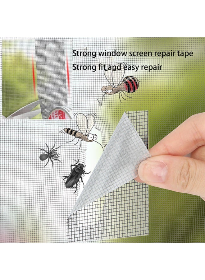 2M Window Screen Repair Tape, Strong Adhesive Screen Repair Tape, Fiberglass Screen Tape Mesh Repair for Covering Windows or Doors Pet Mesh Cage Tears Holes (Black) - Image 2
