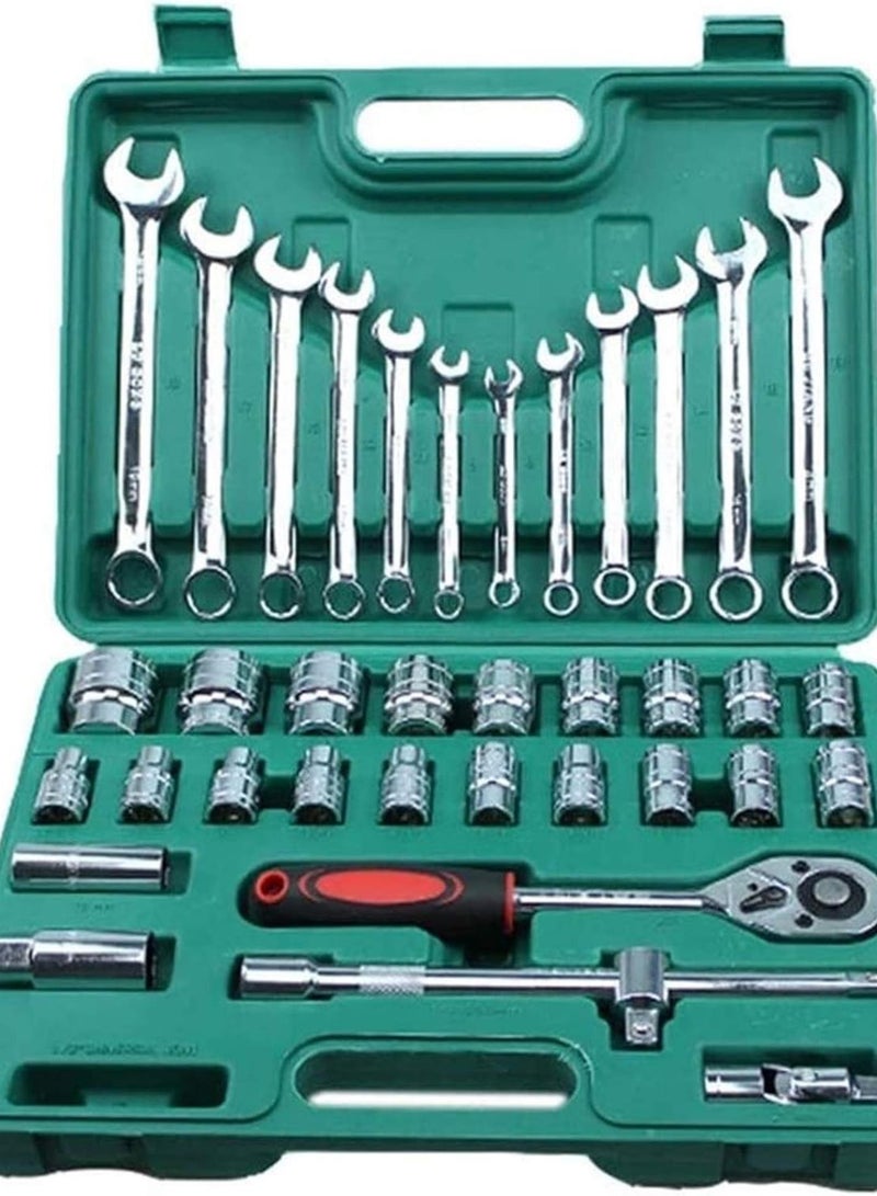 GGOOT Home 37pcs Car Repair Torque Wrench Tool Combination Tool Set Mechanics Hand Tool Kits Ratchet Socket Spanner Hardware Tool Kits Tools - Image 1