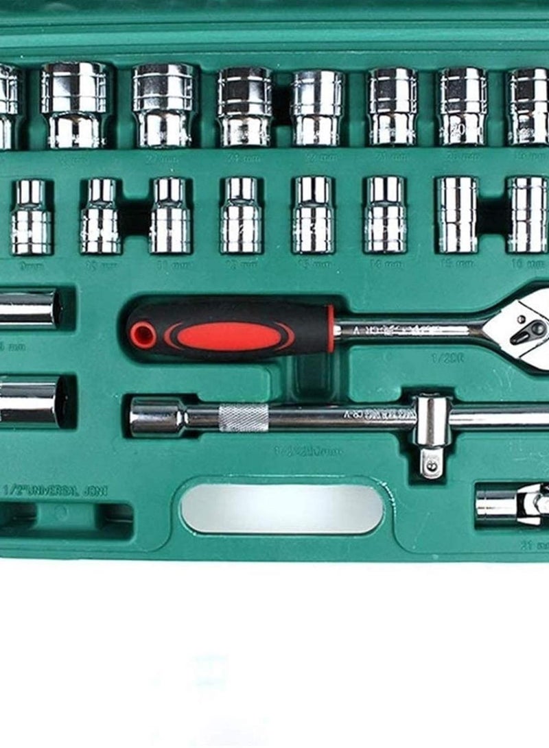 GGOOT Home 37pcs Car Repair Torque Wrench Tool Combination Tool Set Mechanics Hand Tool Kits Ratchet Socket Spanner Hardware Tool Kits Tools - Image 3