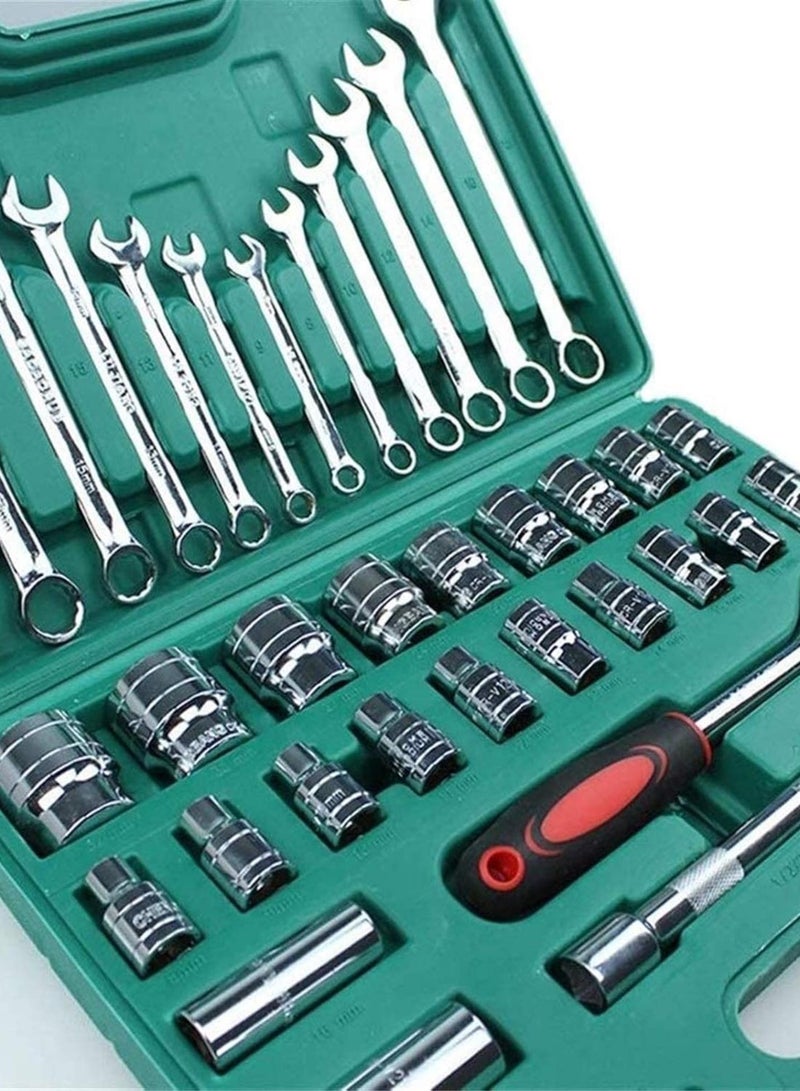 GGOOT Home 37pcs Car Repair Torque Wrench Tool Combination Tool Set Mechanics Hand Tool Kits Ratchet Socket Spanner Hardware Tool Kits Tools - Image 2