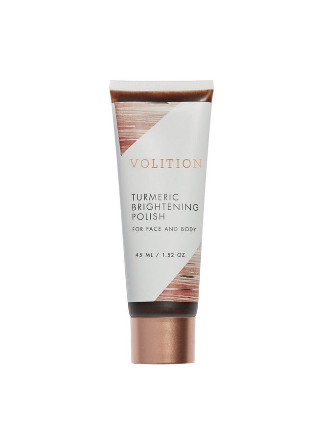 VOLITION Beauty Turmeric Brightening Polish Travel Size Exfoliating Face & Body Scrub Removes Dead Skin Turmeric Extract Boosts Skin Glow Olive & Sesame Oils Hydrate Vegan (45Ml / 1.5 Fl Oz)  - Image 1