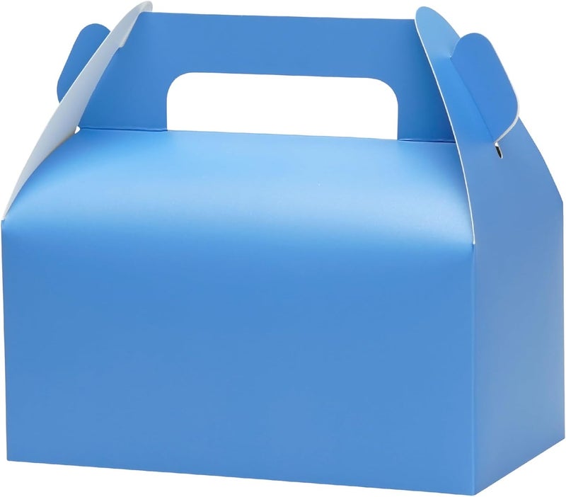 UnicoPak 30 Pack Blue Gable Treat Boxes Party Favor Goodie Bag Boxes for Candy Treats Snacks Cookie Toys for Birthday Party Special Events, 6.5x3.5x3.5 Inches - Image 1