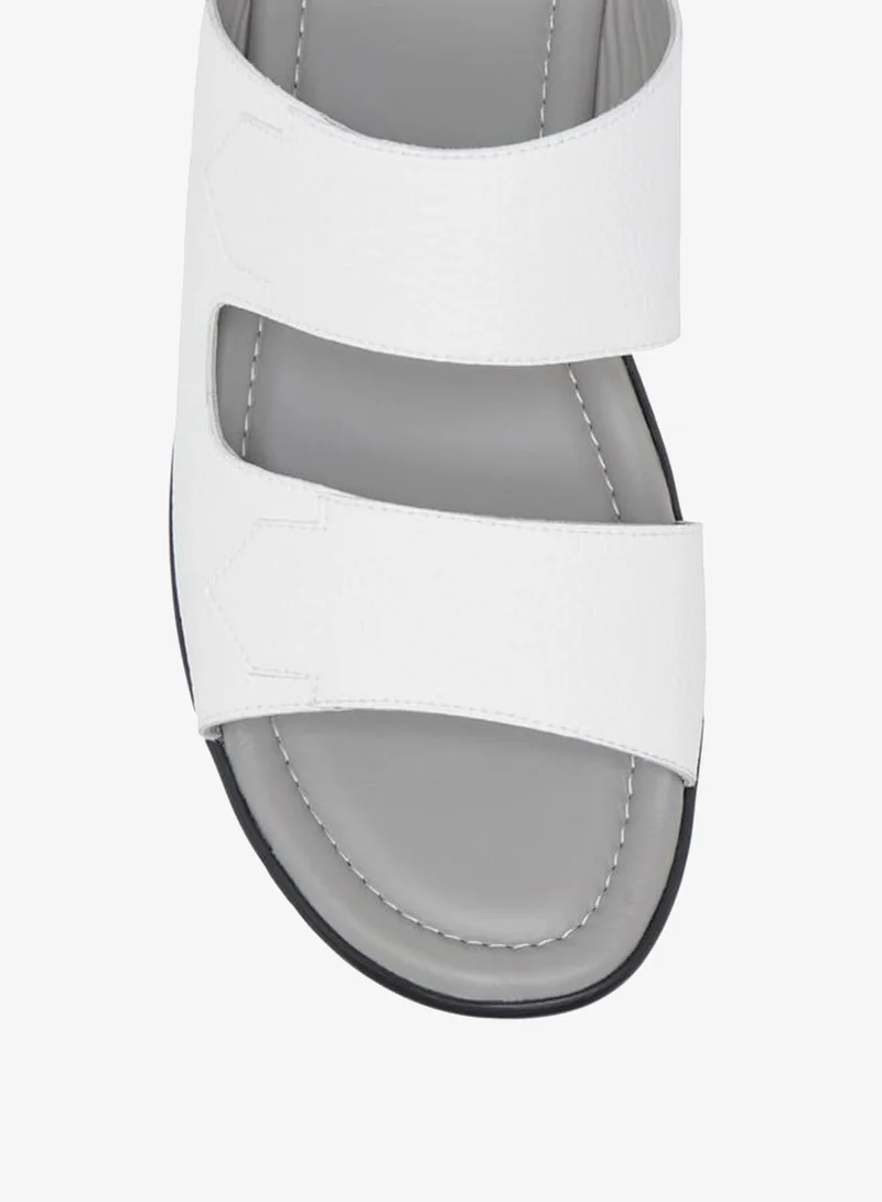LBL by Shoexpress WHITE Men's Textured Slip-On Arabic Sandals Ramadan Collection for Men | Best Price UAE