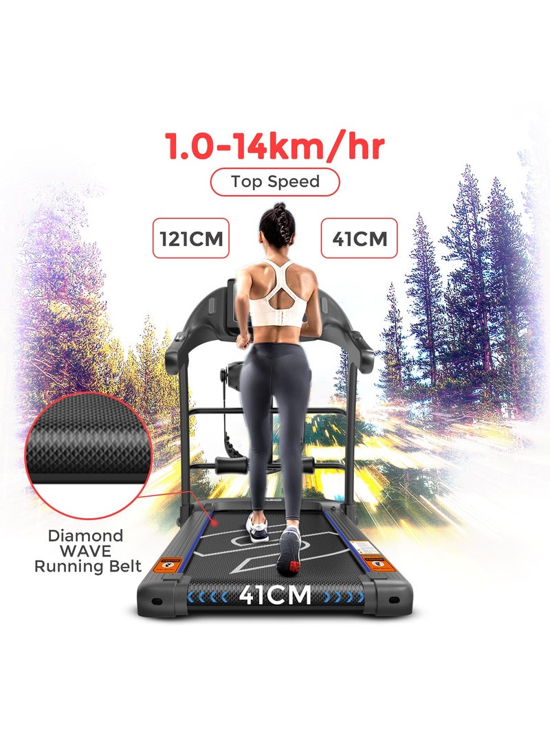 Sparnod Fitness - STH-2160 4-HP Peak Treadmill with Massager for Home Use, Space Saving 90° Foldable | 4-HP Peak, 100-kg Max User Weight, 1-14 km/hr Speed - Image 1