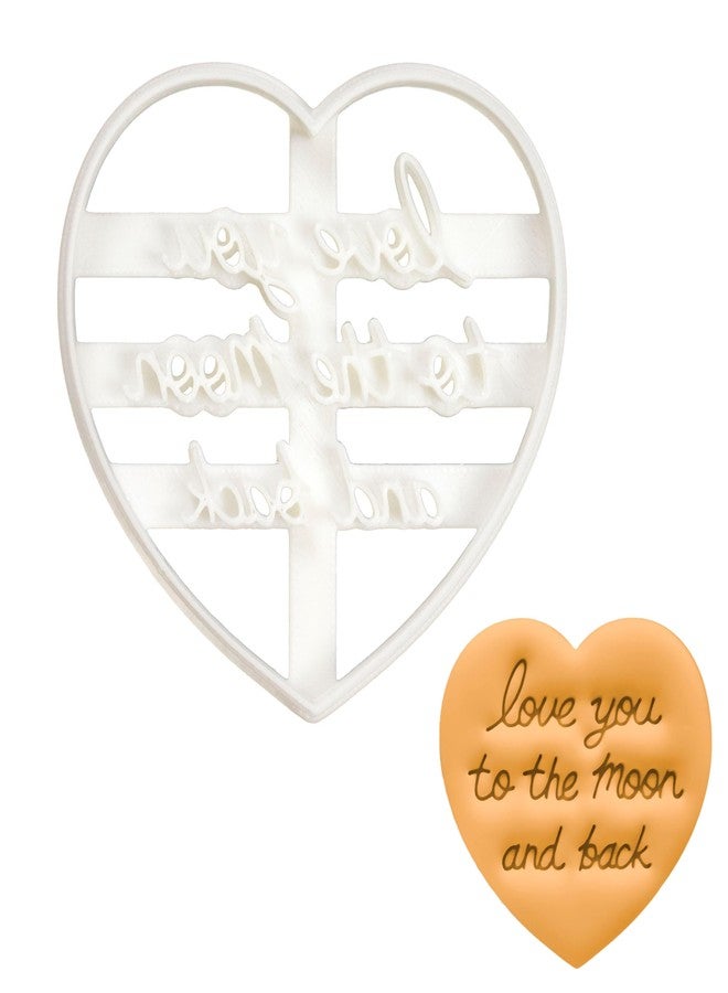 Bakerlogy Love You to the Moon and Back in Cursive cookie cutter, 1 piece - Bakerlogy - Image 1