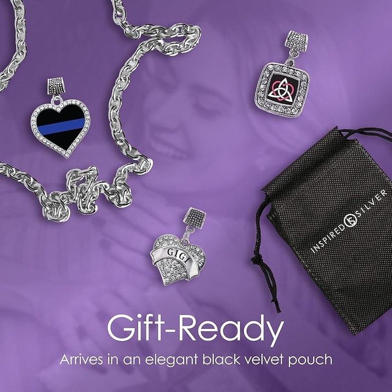 Inspired Silver - Silver Square Charm for Bracelet with Cubic Zirconia Jewelry - Image 5