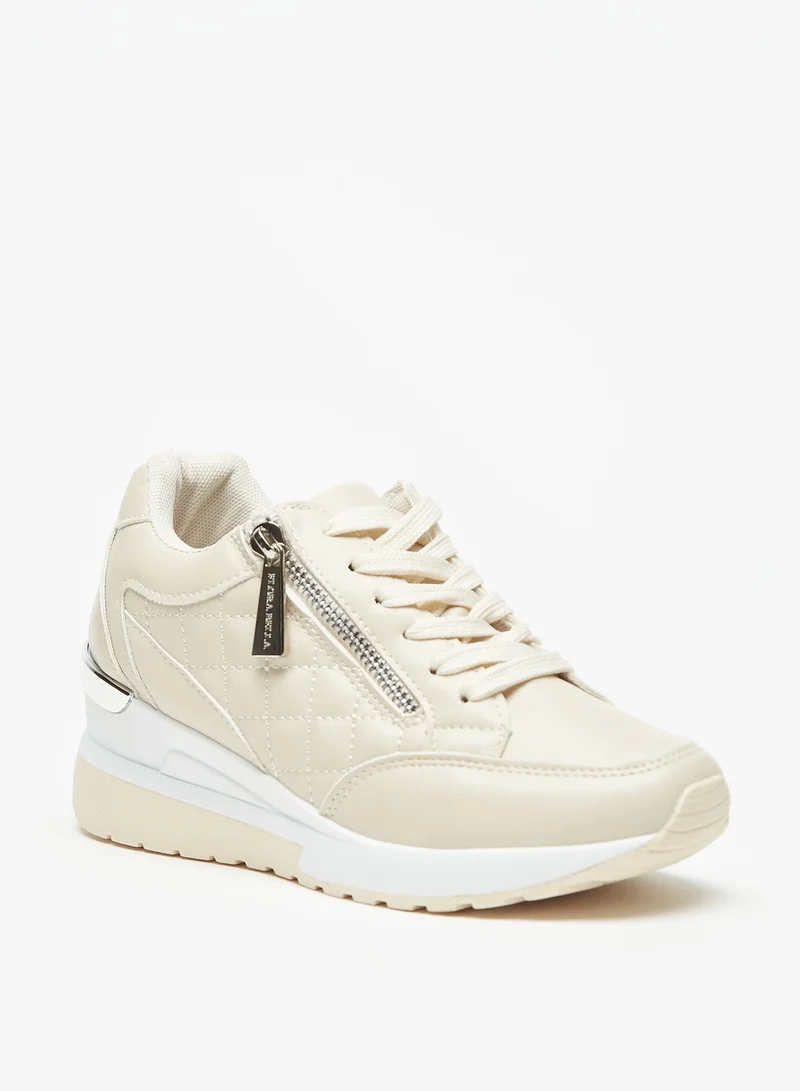 Flora Bella By Shoexpress Women Quilted Sneakers with Zip Closure