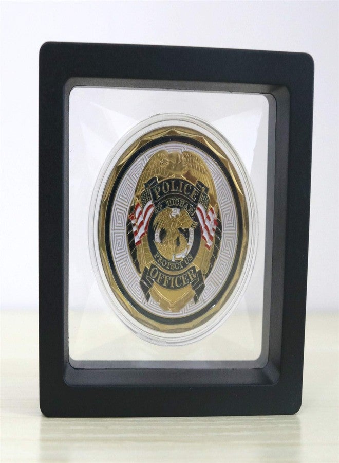 HillSpring SH Challenge Coin Display Frame, 3D Floating Display Case Stand Holder, Medallion Medal Specimen Military Coin Clear Box (Black) - Image 4