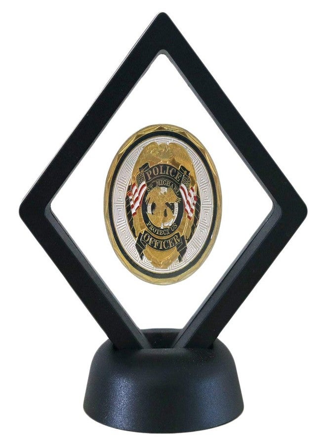 HillSpring SH Challenge Coin Display Frame, 3D Floating Display Case Stand Holder, Medallion Medal Specimen Military Coin Clear Box (Black) - Image 1