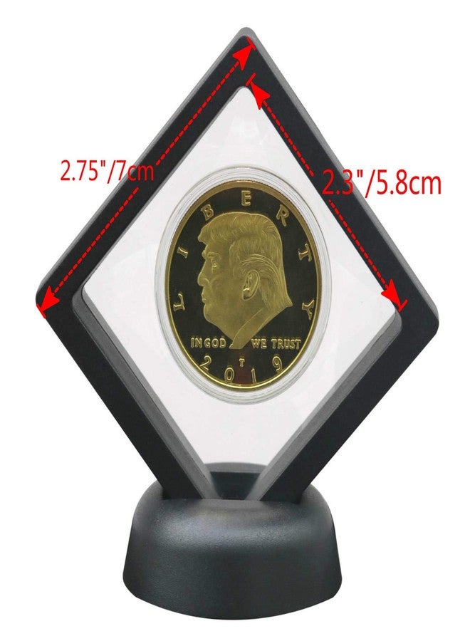 HillSpring SH Challenge Coin Display Frame, 3D Floating Display Case Stand Holder, Medallion Medal Specimen Military Coin Clear Box (Black) - Image 5