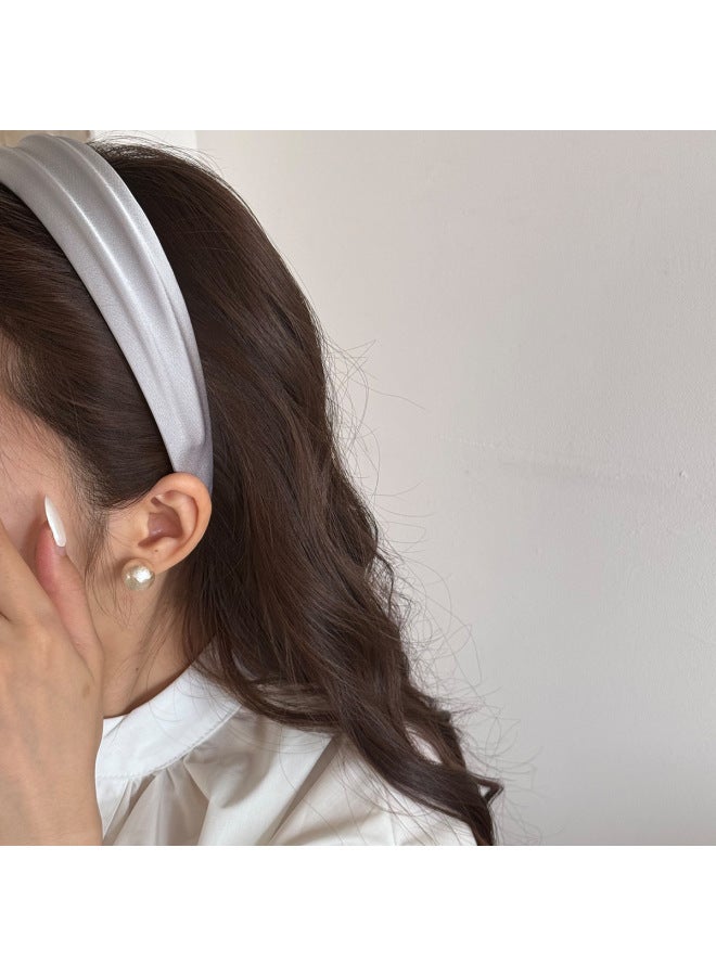 Retro Fresh Cream-colored Wide-brimmed Headband New High Cranial Top Headband For Washing Face Hair Accessory Women's Headwear - Image 4