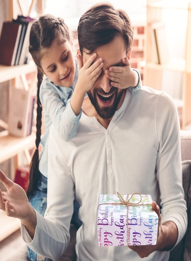 NEPOG ورق تغليف هدايا عيد ميلاد سعيد من NEPOG، ألوان زاهية متدرجة، 7 ورقات مطوية بشكل مسطح، مقاس 20 × 28 بوصة للورقة الواحدة، مناسب لجميع المناسبات - Image 4
