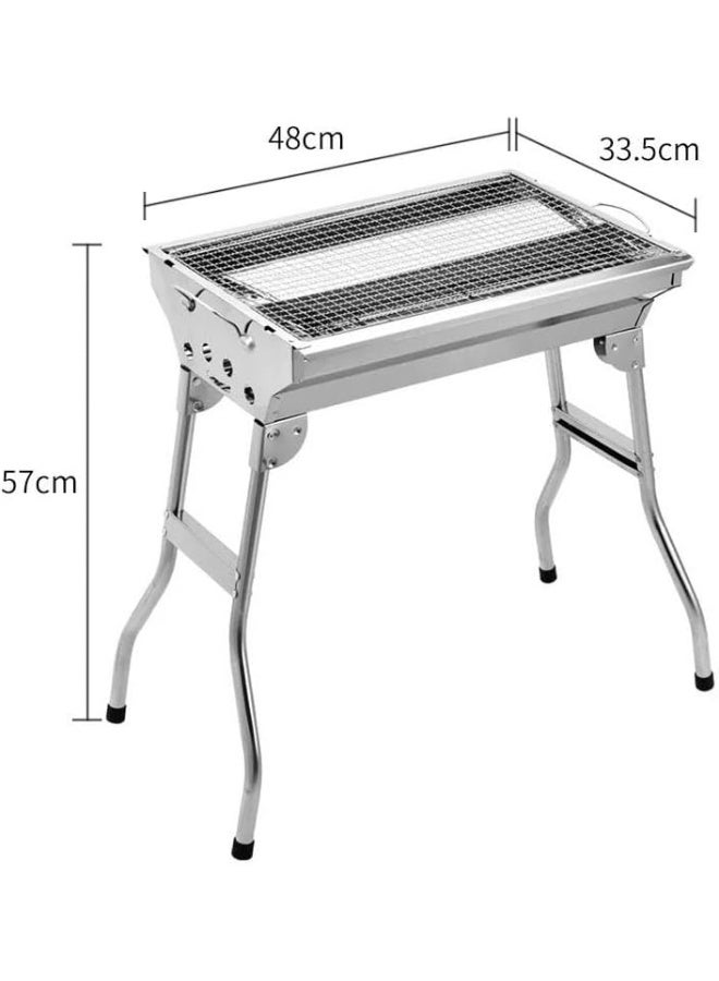 MOMENT Camping Barbecue Charcoal Grill Stainless Steel Folding Portable Bbq Tool Kits - Image 2