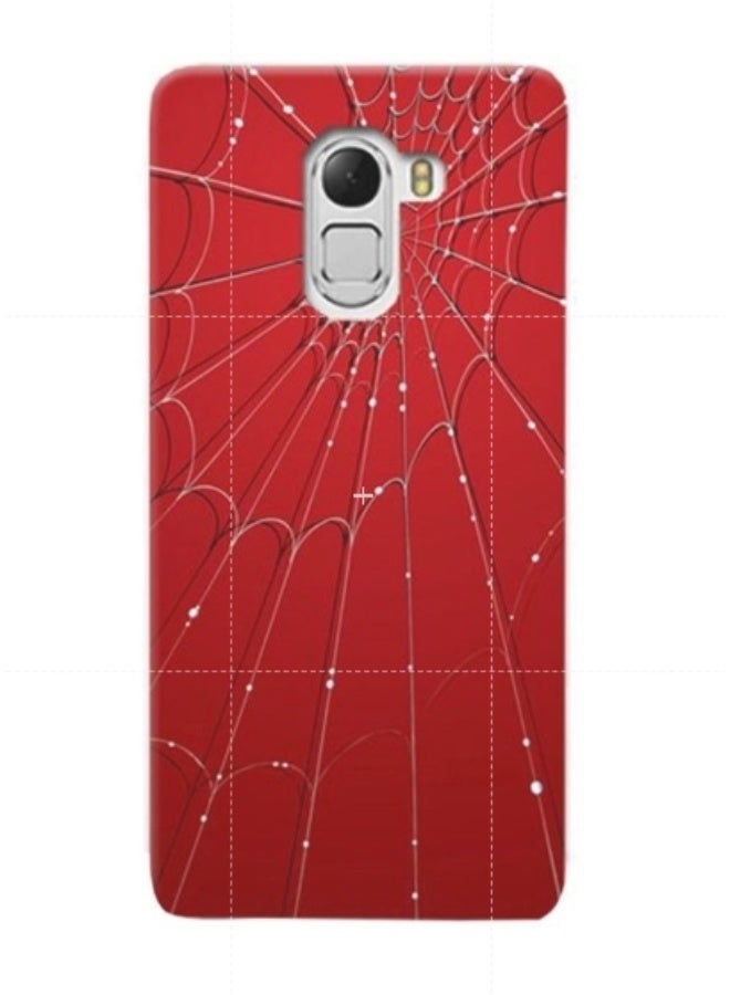 غطاء حماية واقٍ بنقش شبكة العنكبوت لهاتف لينوفو فايب K4 نوت أحمر