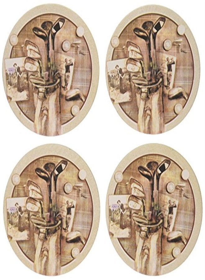 Thirstystone Golf Treasures Natural Sandstone Coasters with Protective Cork Backing 4 Pack Eco-Friendly, Absorbent, Easily Wipes Clean - Image 1
