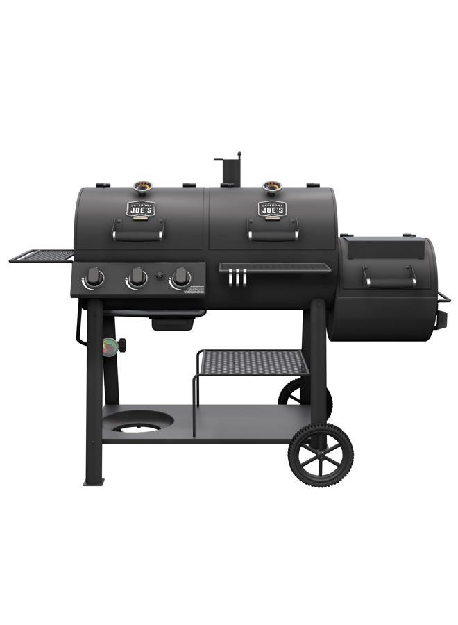 OKLAHOMA JOE'S® Canyon™ Deluxe Charcoal and Propane Gas Combination Smoker and Grill, Black Steel, 24203005 - Image 1