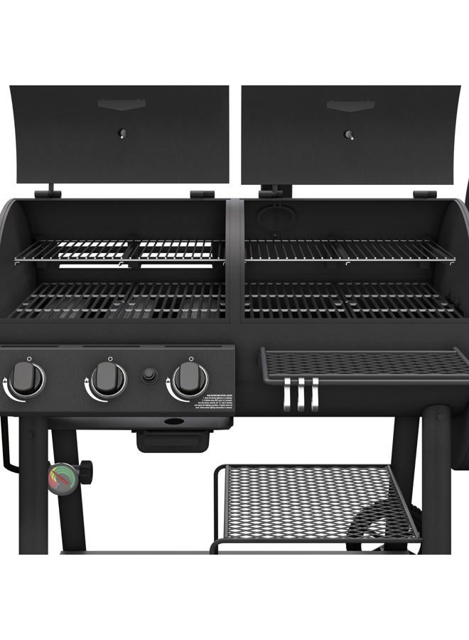 OKLAHOMA JOE'S® Canyon™ Deluxe Charcoal and Propane Gas Combination Smoker and Grill, Black Steel, 24203005 - Image 3