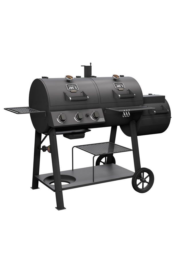 OKLAHOMA JOE'S® Canyon™ Deluxe Charcoal and Propane Gas Combination Smoker and Grill, Black Steel, 24203005 - Image 4