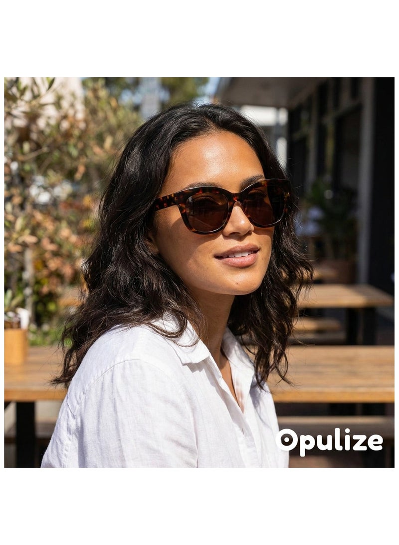 OPULIZE BIG Sunglasses - Bold Fashion Frame - Black/Brown Tinted Lens - 2 Pack - Anti-reflective & Anti-Glare - Polarised Lenses With UV400 Protection - Spring Hinges - Black/Brown - Mens Womens - Image 4