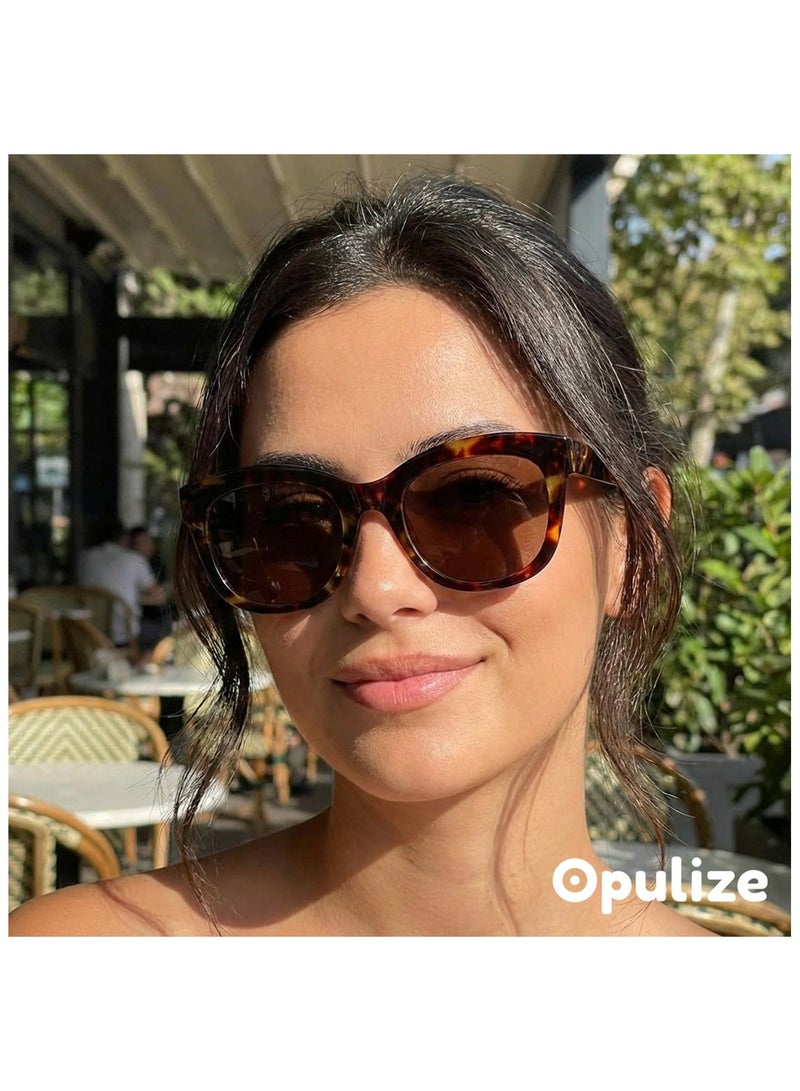 OPULIZE BIG Sunglasses - Bold Fashion Frame - Black/Brown Tinted Lens - 2 Pack - Anti-reflective & Anti-Glare - Polarised Lenses With UV400 Protection - Spring Hinges - Black/Brown - Mens Womens - Image 5