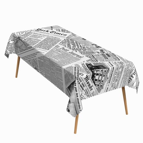 ggaimwf 52x70 Inch Vintage Rectangle Tablecloth Journal News Article Butterfly Table Cloth Washable Table Cover for Dining Home Farmhouse Coffee Shop Decor - Image 1