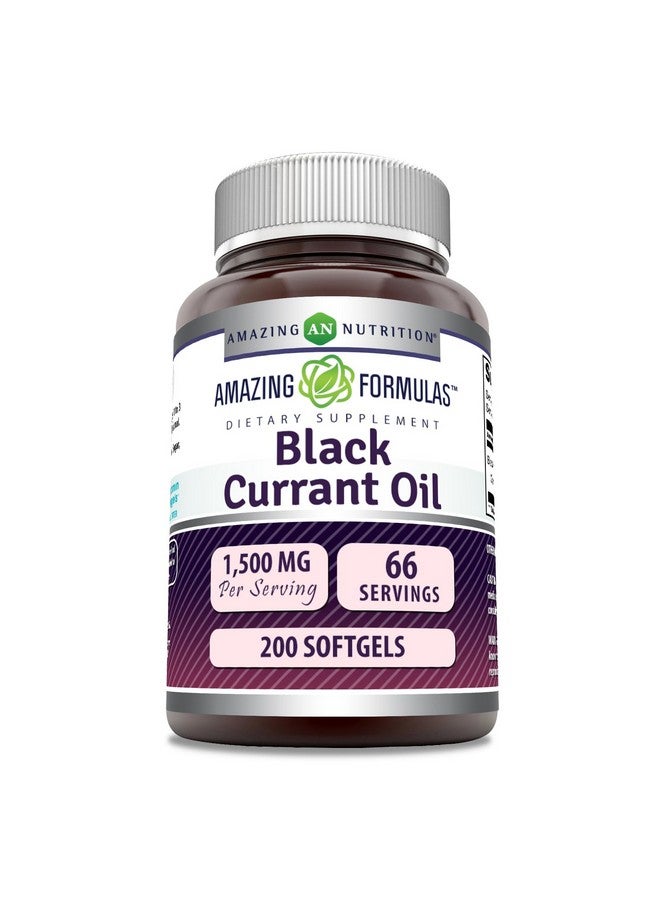 Amazing Nutrition Amazing Formulas Black Currant Oil 1500 Mg Per Serving | Softgels | with GLA (Gamma-Linolenic Acid) | Non-GMO | Gluten Free (1 Pack, 200 Count) - Image 1