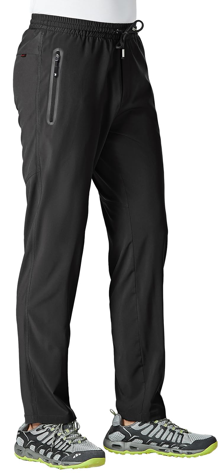 Rdruko Men's Casual Pants Lightweight Quick Dry Hiking Workout Running Sports Sweat Pants with Pockets(Black, US XXL) - Image 2
